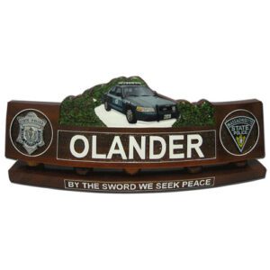 Police Wooden Desk Name Plate