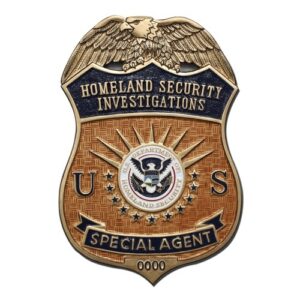 HSI Special Agent replica wooden badge plaque