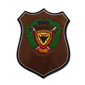 USMC 3rd Battalion Seal Shield Shaped Award Plaque