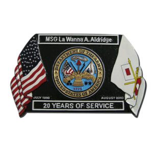 20 Years of Service Black Retirement Plaque