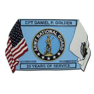 National Guard Infantry Blue Retirement Plaque