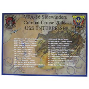 USS ENTERPRISE VFA 86 Deployment Plaque 2006