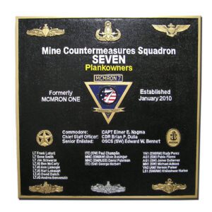MCMRON7 Mine Countermeasures SQ-7 Military Deployment Plaque