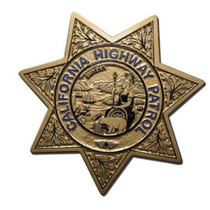 California Highway Patrol Officer replica wooden badge plaque
