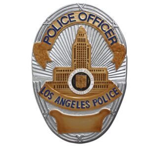 Los Angeles Police Officer replica wooden badge plaque. For our badge plaques