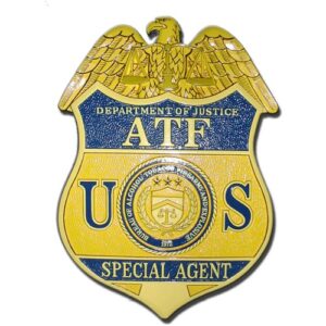 Alcohol Tobacco & Fire Arms (ATF) Special Agent replica wooden badge plaque