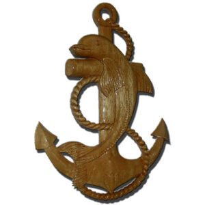 Dolphin and Anchor Wooden Plaque