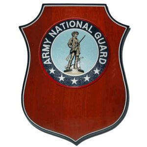 National Guard Shield Shaped Wooden Award Plaque
