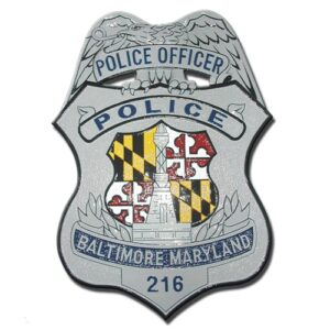 Baltimore Police Officer replica wooden badge plaque