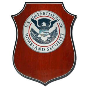 Homeland Security Seal Shield Shaped Award Plaque