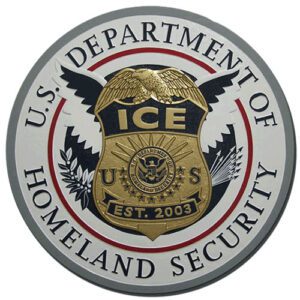 Immigration and Customs Enforcement Plaque