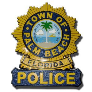 Palm Beach Florida Police Officer replica wooden badge plaque