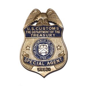 U.S. Customs Treasury Special Agent replica wooden badge plaque