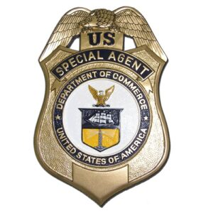 Department of Commerce Special Agent replica wooden badge plaque