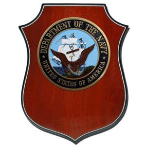 USN Seal Shield Shaped Award Plaque