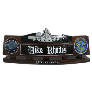 Submarine Patrol Insignia Desk Name Plate